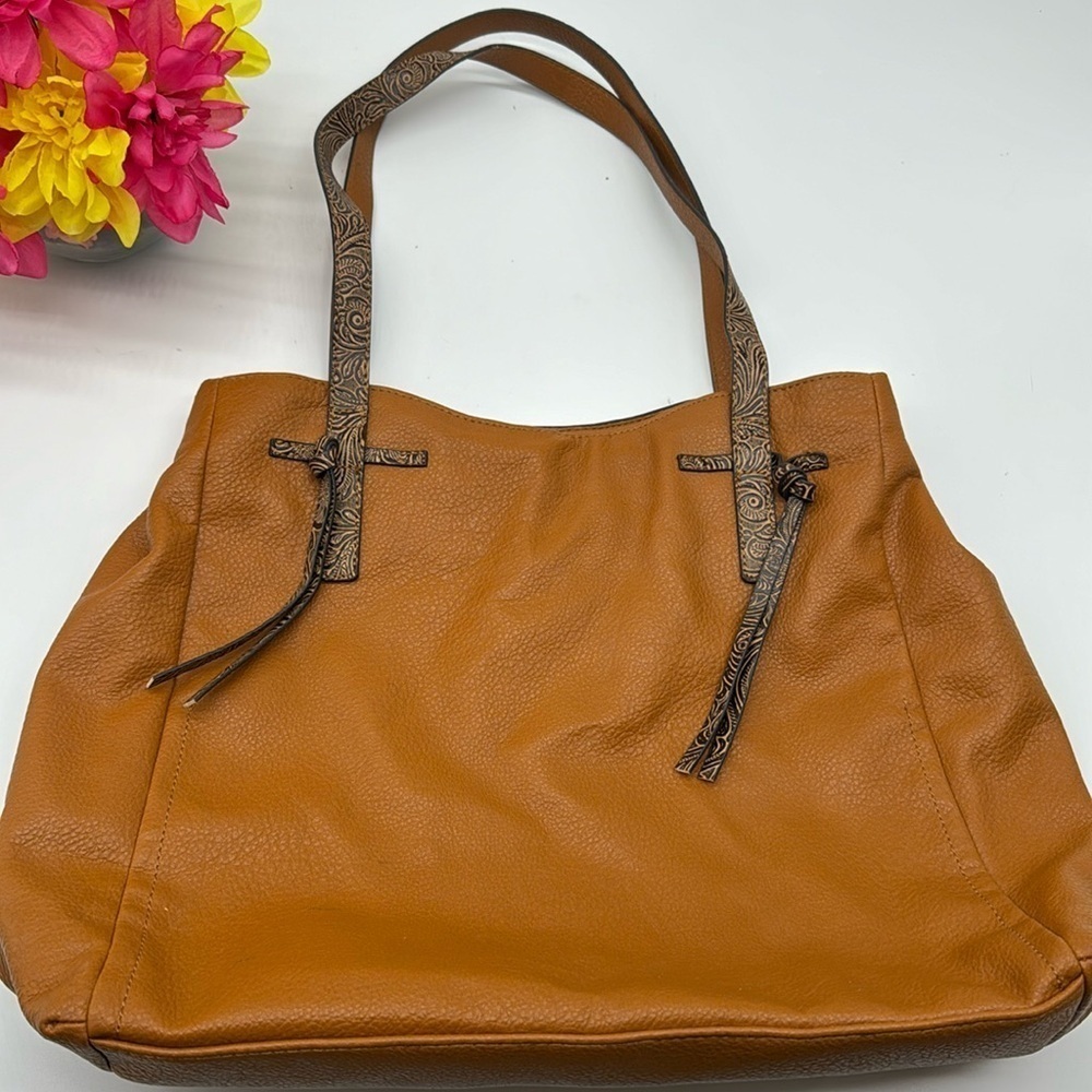 Darcy Marks London Carmel Color Leather Tote Bag TOT5608G